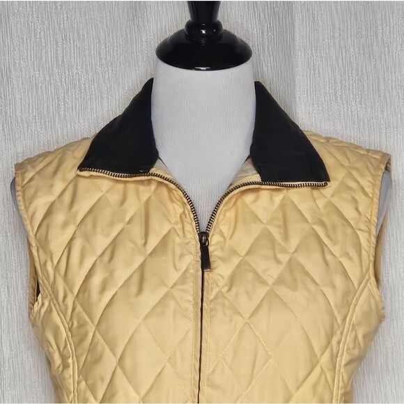 Vintage Brooks Brothers Quilted Yellow & Corduroy Front Zip Plaid Lined Vest - Picture 2 of 11